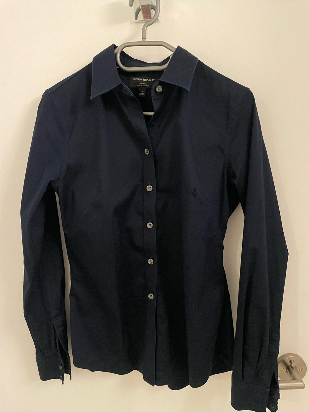 Banana Republic Navy Blue Women's Button-Down Shirt